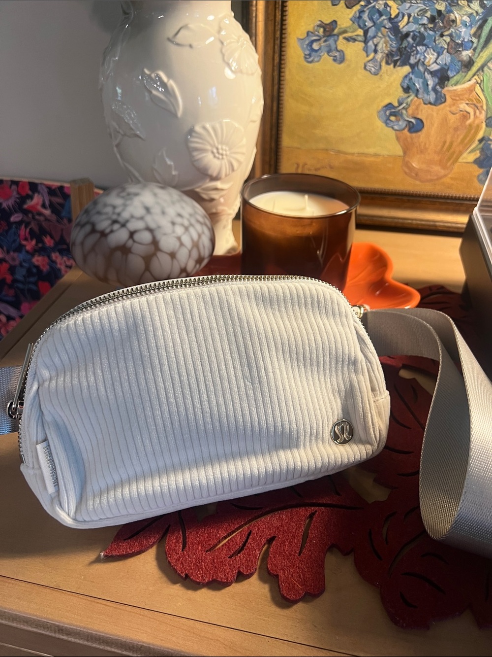 lululemon athletica Cream Ribbed Crossbody Belt Bag